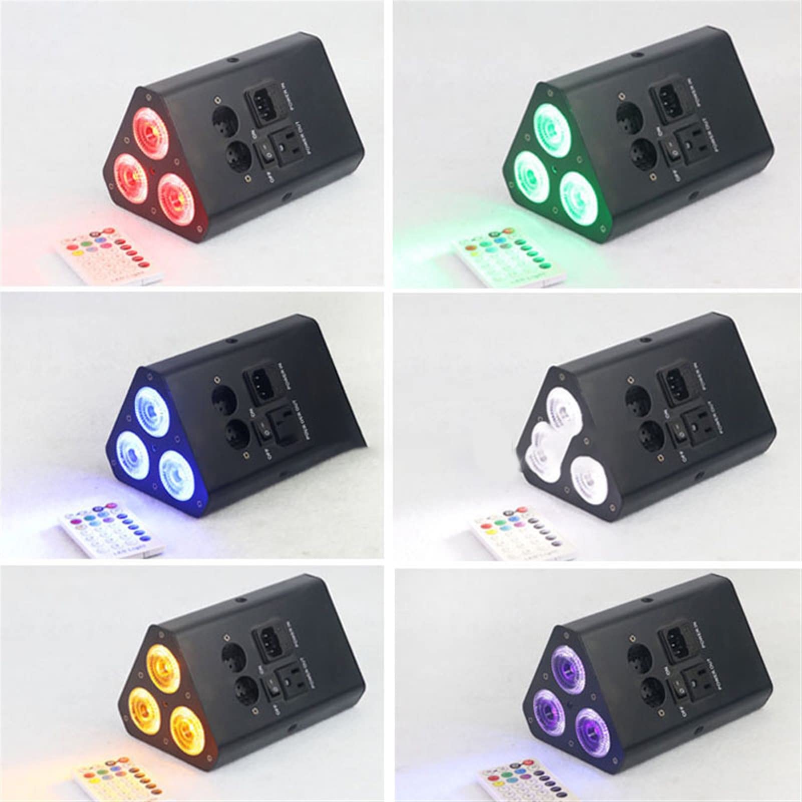 DJ-Licht für Partys, 18w Battery operated Wedge Par RGBWA+UV 6 in 1 Remote control Wireless Mini Led Uplight(White housing)