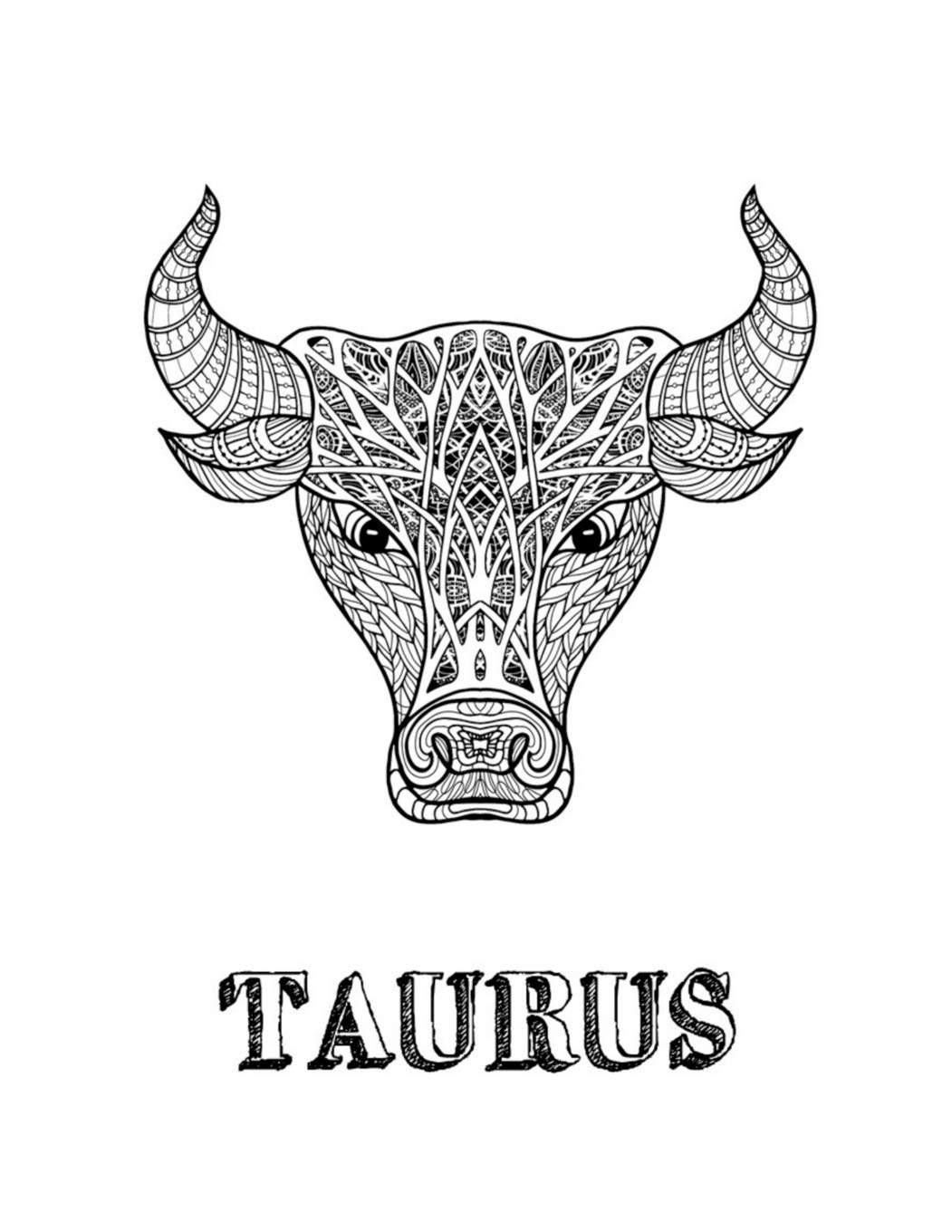 Taurus: Coloring Book with Three Different Styles of All Twelve Signs of the Zodiac. 36 Individual Coloring Pages. 8.5" x 11": 2 (Zodiac Coloring Book)