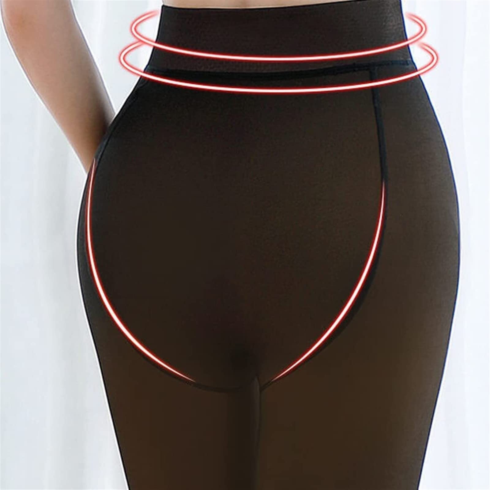 ACiyD Falso Collant in Pile Caldo Traslucido Trasparente Collant Invernali Termici Leggings traslucidi Foderati Color Carne Nero impeccabile (Color : Large Size Fleece-350g, Size : L) (1 Thick 220g)