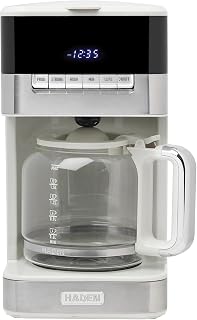 HADEN Quintessential 12 Cup Programmable Drip Coffee Maker, Ivory & Chrome