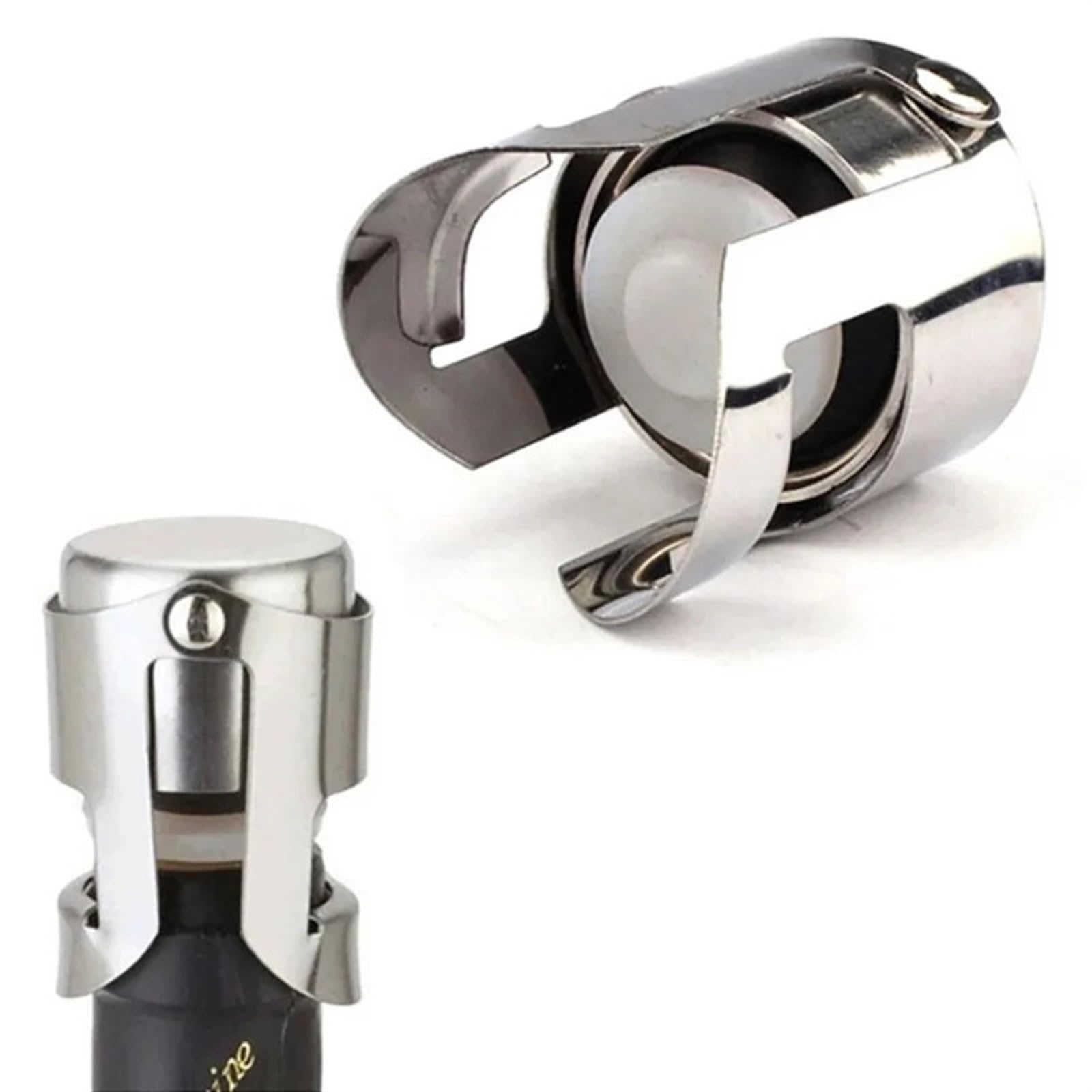 Tapón sellado al vacío for botella de vino y champán, tapón de ahorro de cerveza de acero inoxidable, sellador de tapa, tapón de vino tinto for herramienta de Bar, 30 Uds. para botellas de cristal