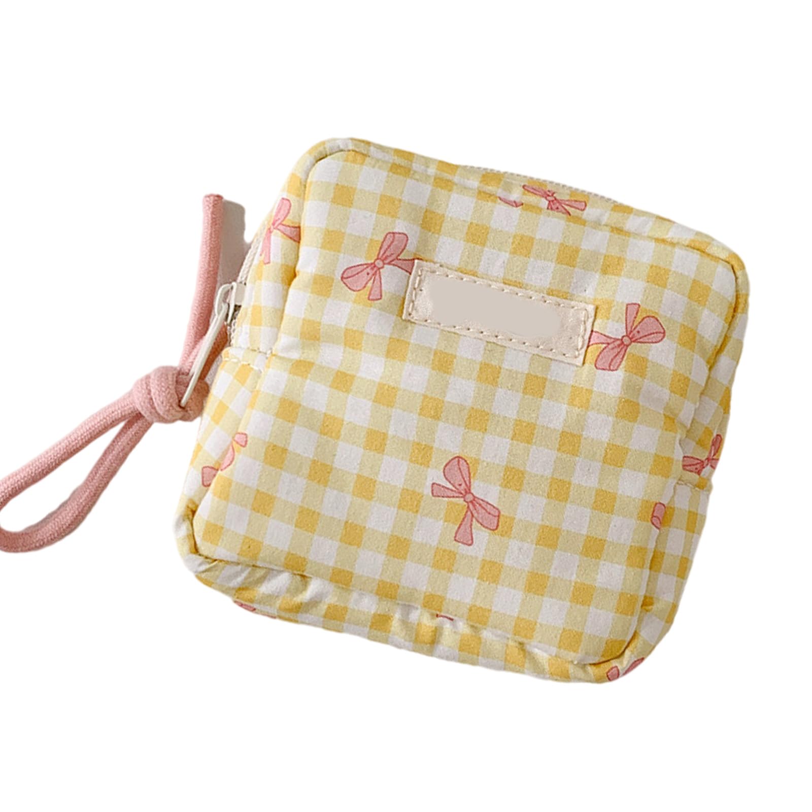 Jazuaiao Fashionable Square Makeup Organizers Portable Cosmetic Bag with Multiple Compartments for Cosmetics Skincare Essential Checkered Waterproof Makeup Organizers