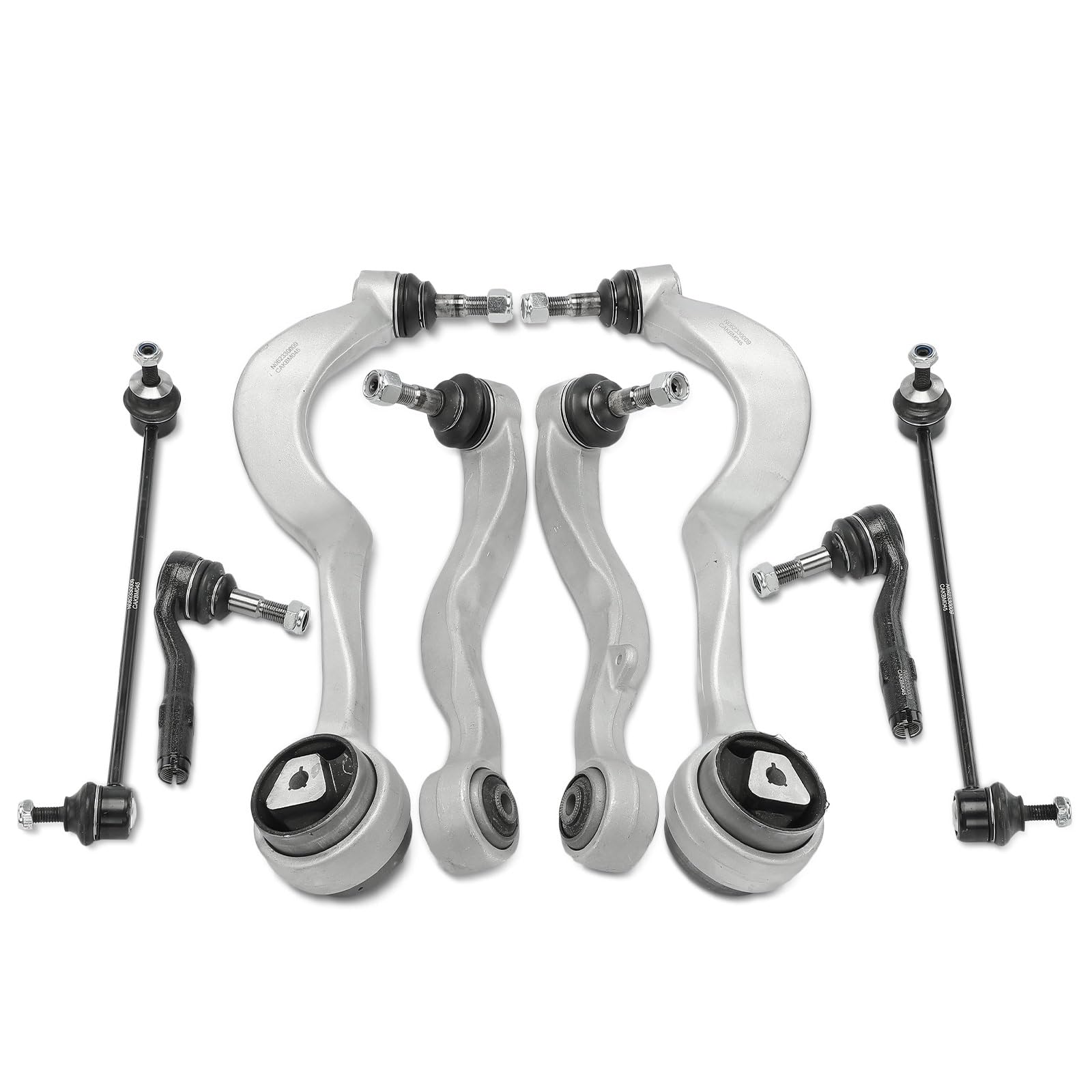 Frankberg 4x Braccio di controllo + 2x Asta di accoppiamento + 2x Testa del Tirante Compatibile con Serie 5 Touring E61 Serie 5 E60 Replace# 31124028608