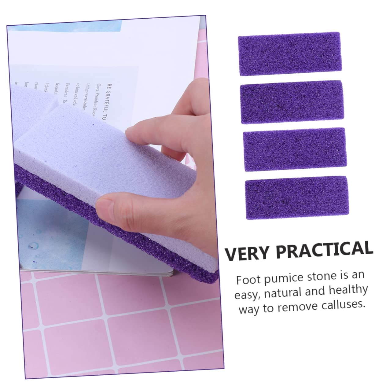 MUSISALY 4pcs Foot Pumice Stone Foot Remover Pedicure Tools Spa-Like Experience at Home