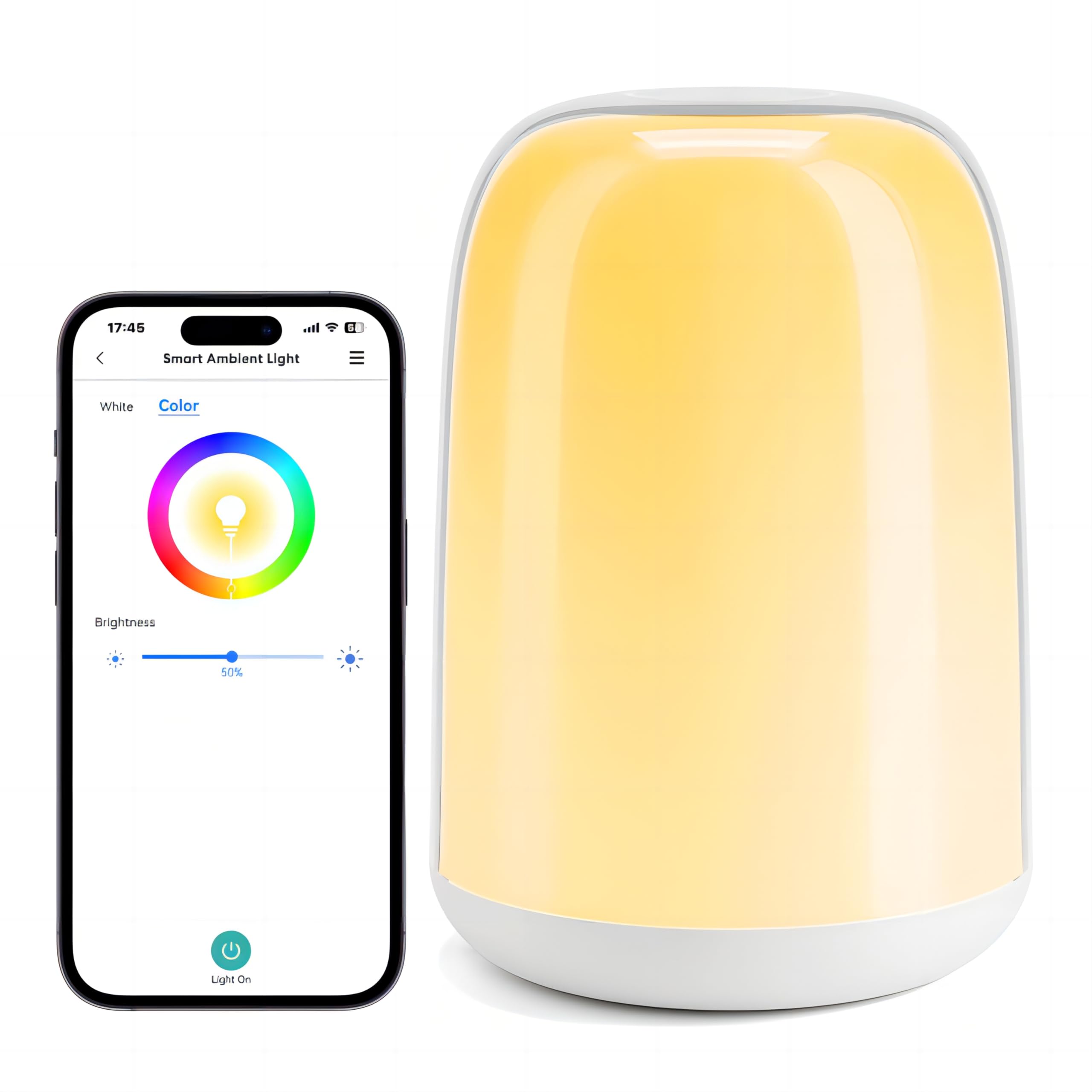 meross Lampada da Comodino WiFi, Abat Jour da Comodino con Controllo Vocale e Telecomando, Luce Notturna Bambini Compatibile con Apple HomeKit, Alexa e Google Home, RGBWW, 2700K-6500K
