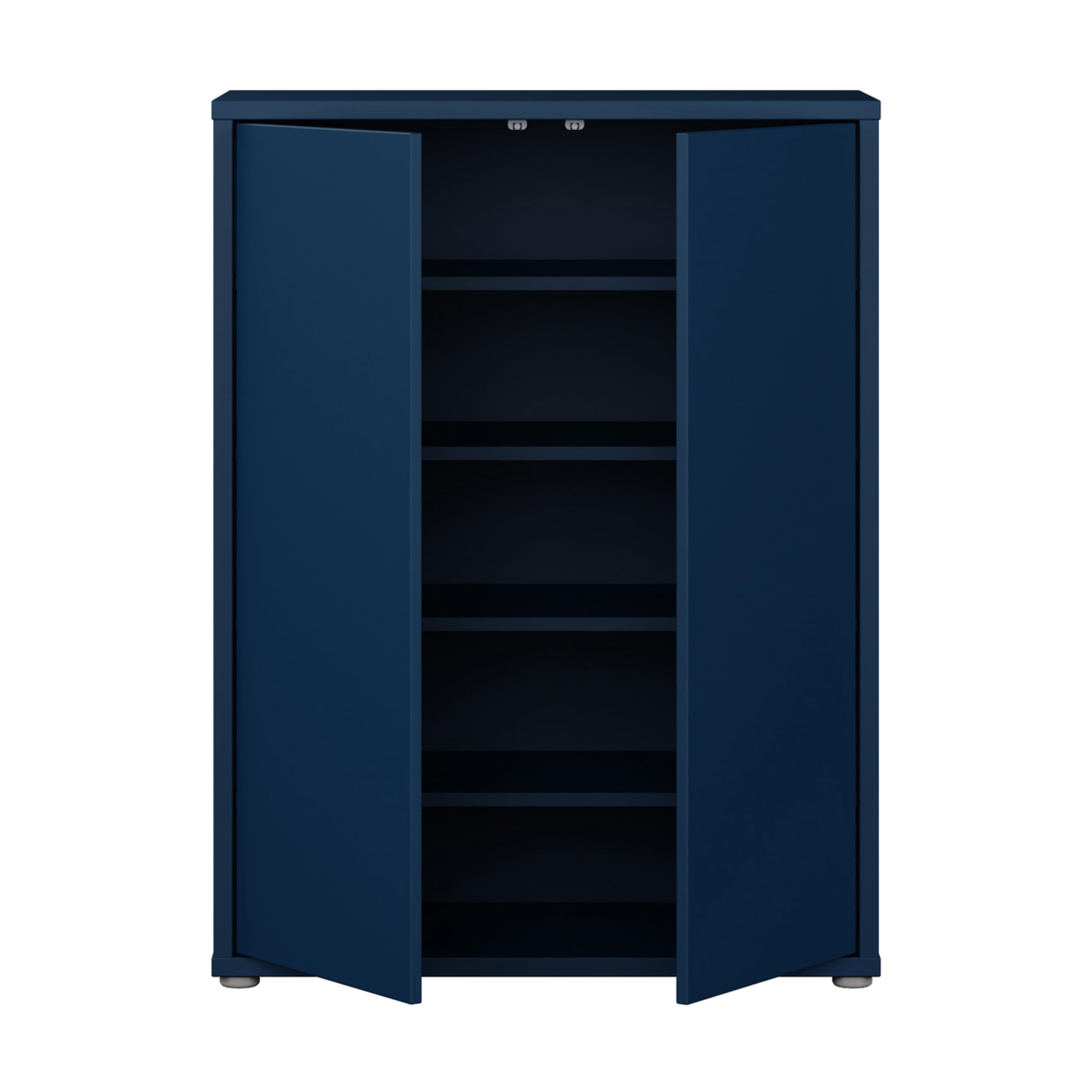 Forte Alice Springs Schuhschrank 70 80, modern-minimalistisch, 2-türig, Holzwerkstoff, Nachtblau, 74,5 cm breit x 99,1 cm hoch x 34,9 cm tief
