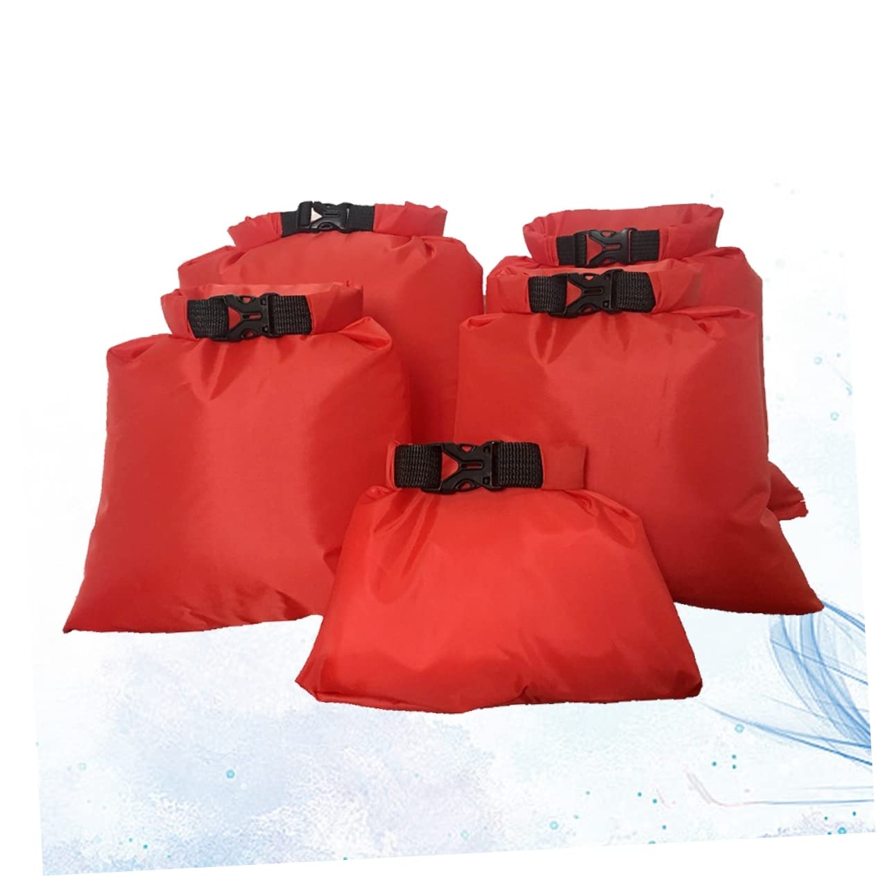 Sacche Impermeabili da Viaggio 5 Pezzi 1, 5l-6l Rosso