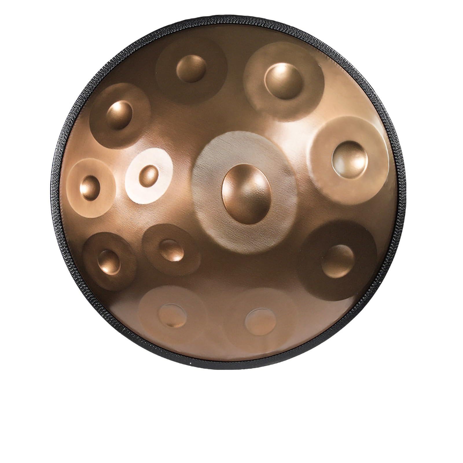 Handpan Instrument, Tongue Drum, Tambourin En Acier Adulte 9 Tons/10 Tons/12 Tons De 22 Pouces Avec Sac à Disque, Support De Disque, Maillet Sonore, Rotin Fait Main Et Chiffon D'essuyage 12tones gold