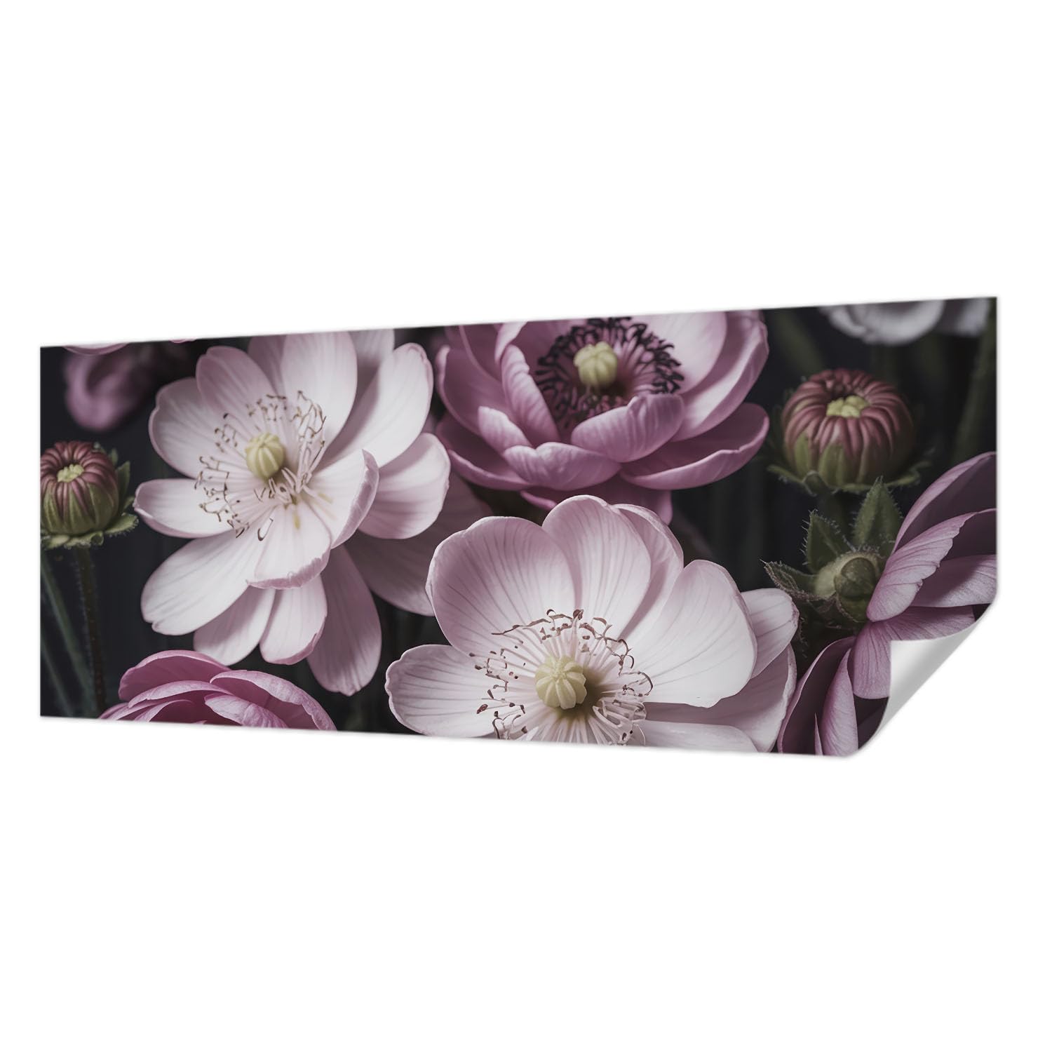Papier peint adhésif panoramique motif élégance florale de 250x104 cm