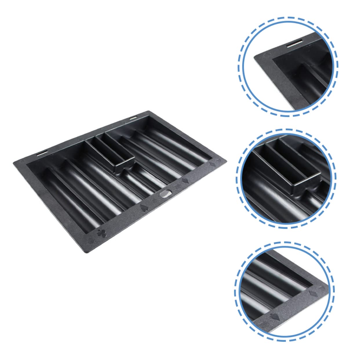 KONTONTY Table Poker Chip Tray Plastic Storage for Poker Chips Capacity Design for Organizing Poker Games for Home Game Nights and Keeping Chips Tidy