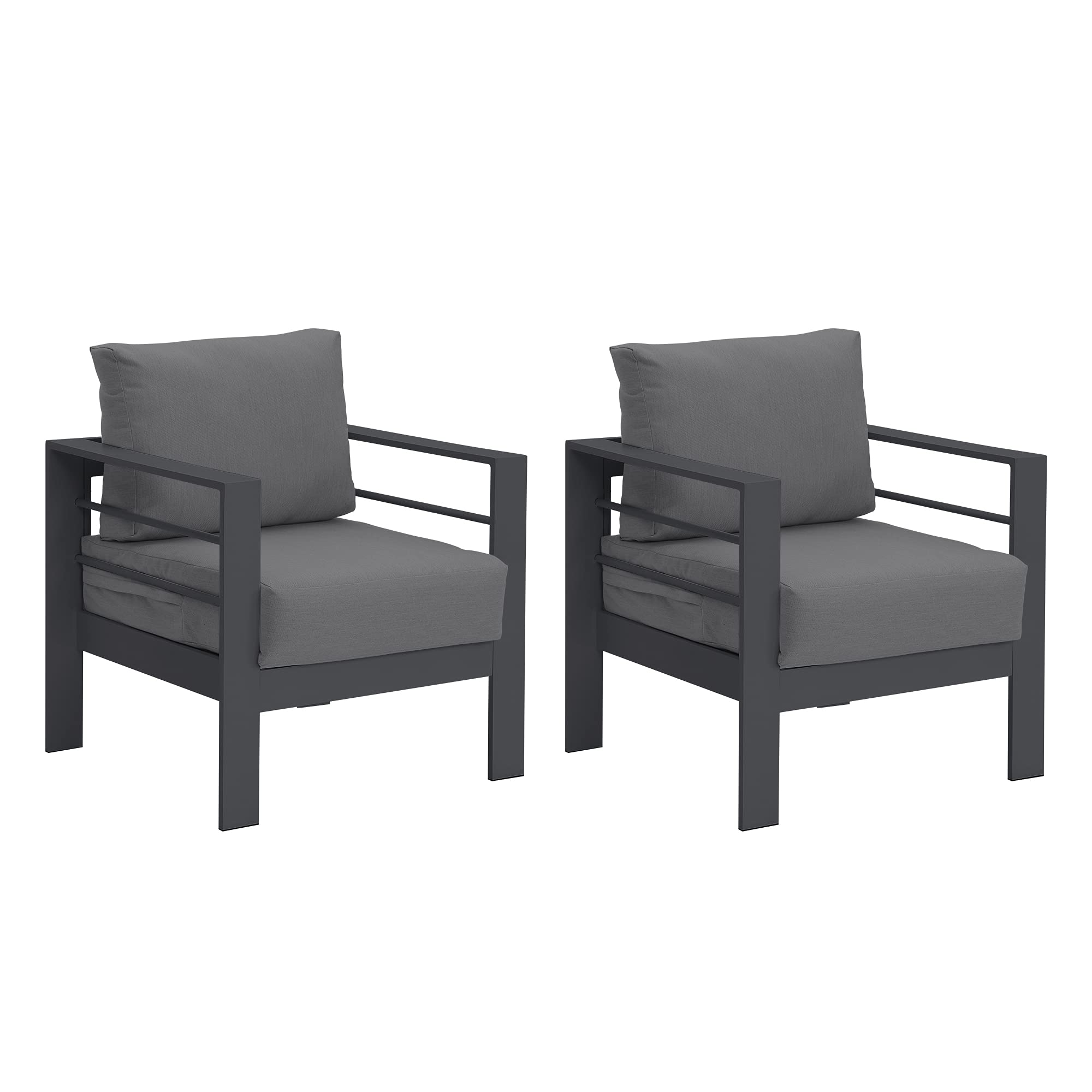 Buy Patio 2 Pieces Furniture Aluminum Armchair, Outdoor AllWeather