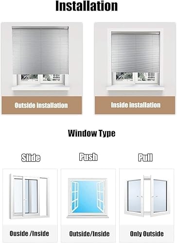 Miniatura 6 de OKUOKA Persianas venecianas opacas para puertas de ventanas listones blancos de 1969in persianas horizontales impermeables para oficina en casa