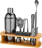 Vista 1 de ONOTEC Kit de camarero con soporte, juego de coctelera de acero inoxidable con herramientas de barra de acero inoxidable, para regalo de Navidad