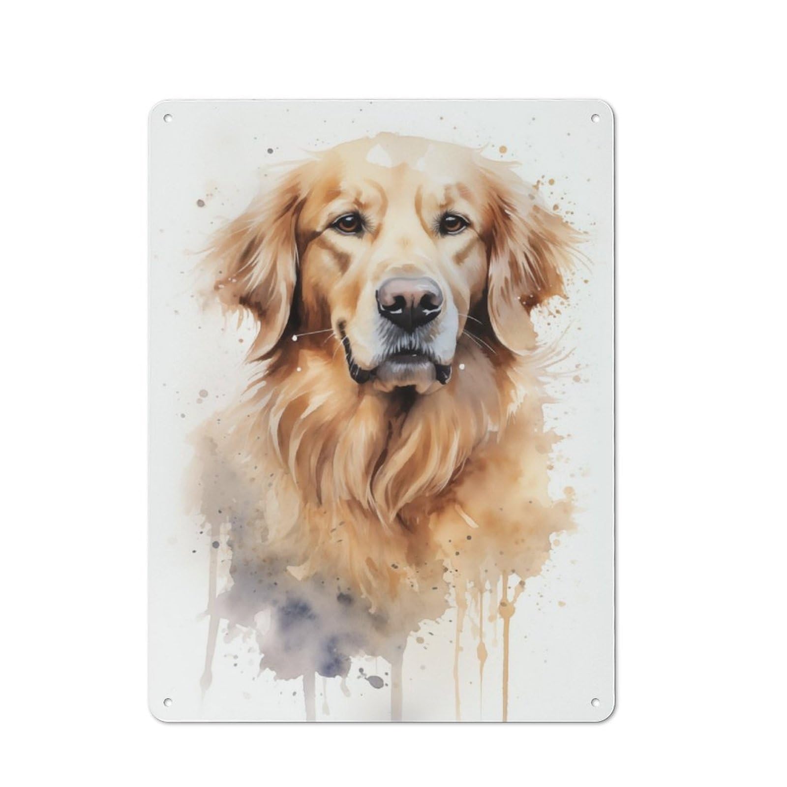 Junmoney Golden Retriever Portrait Vintage Metal Sign 40X30cm For Workshop Wall, With Clear Vintage Wall Decor Character