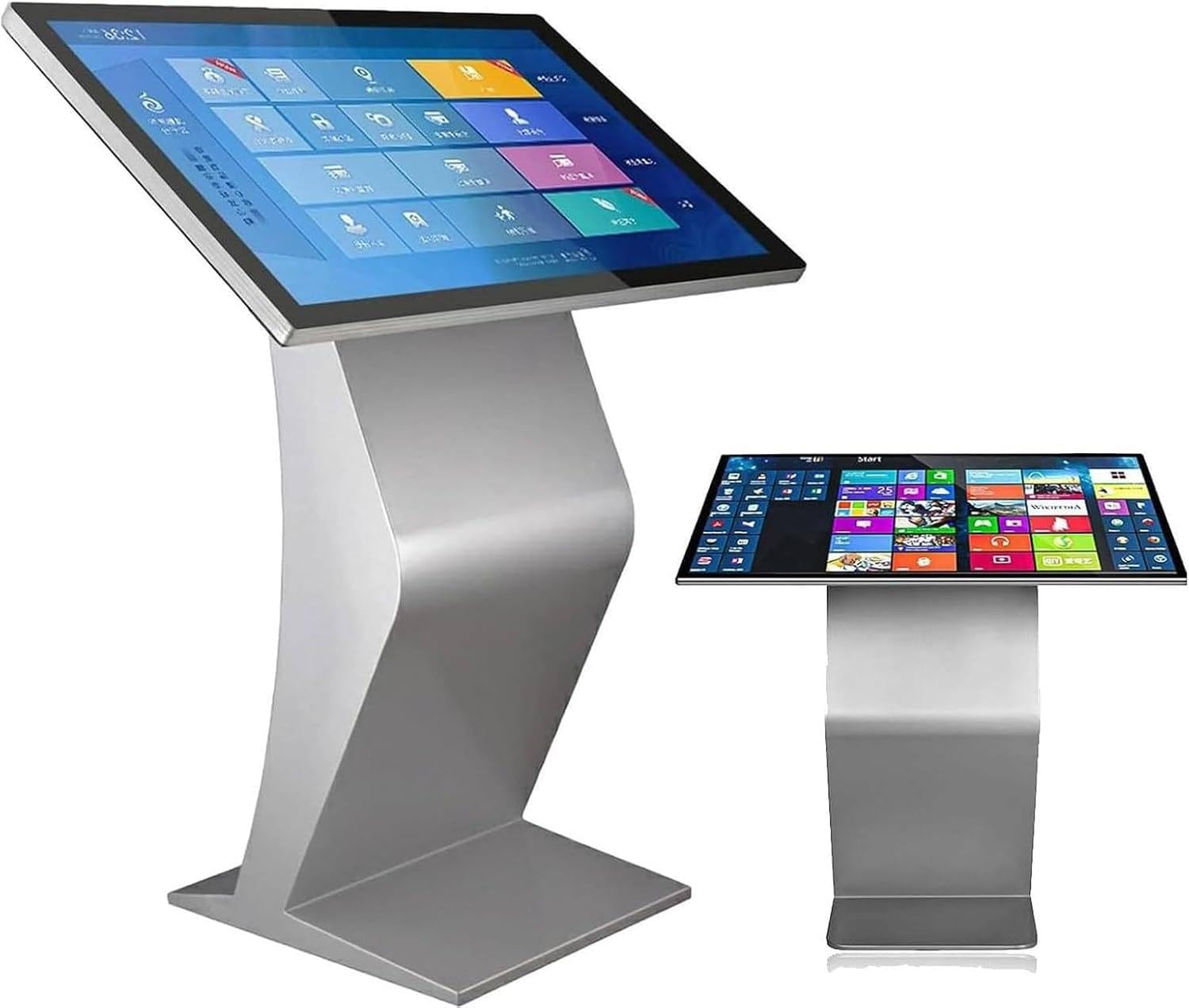 Quiosco Autoservicio Pie,Control:Smartphone/Pc/ iPad Silver-21.5inAndroid11