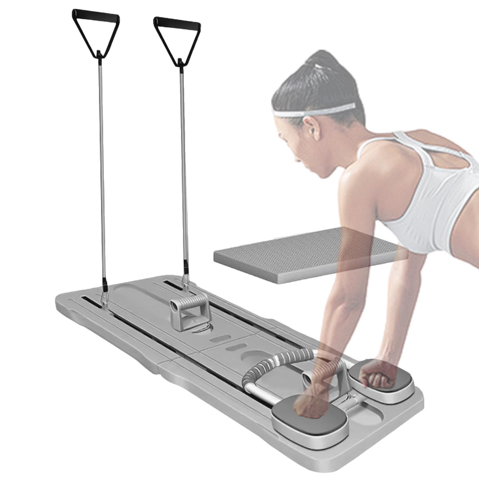 Deska do pilatesu brzucha, fitness deska do pilatesu pushup brzucha, narzędzie do ćwiczeń rdzeniowych z automatycznym odbiciem, pogrubione podkładki podtrzymujące łokcie, do ćwiczeń siłowych