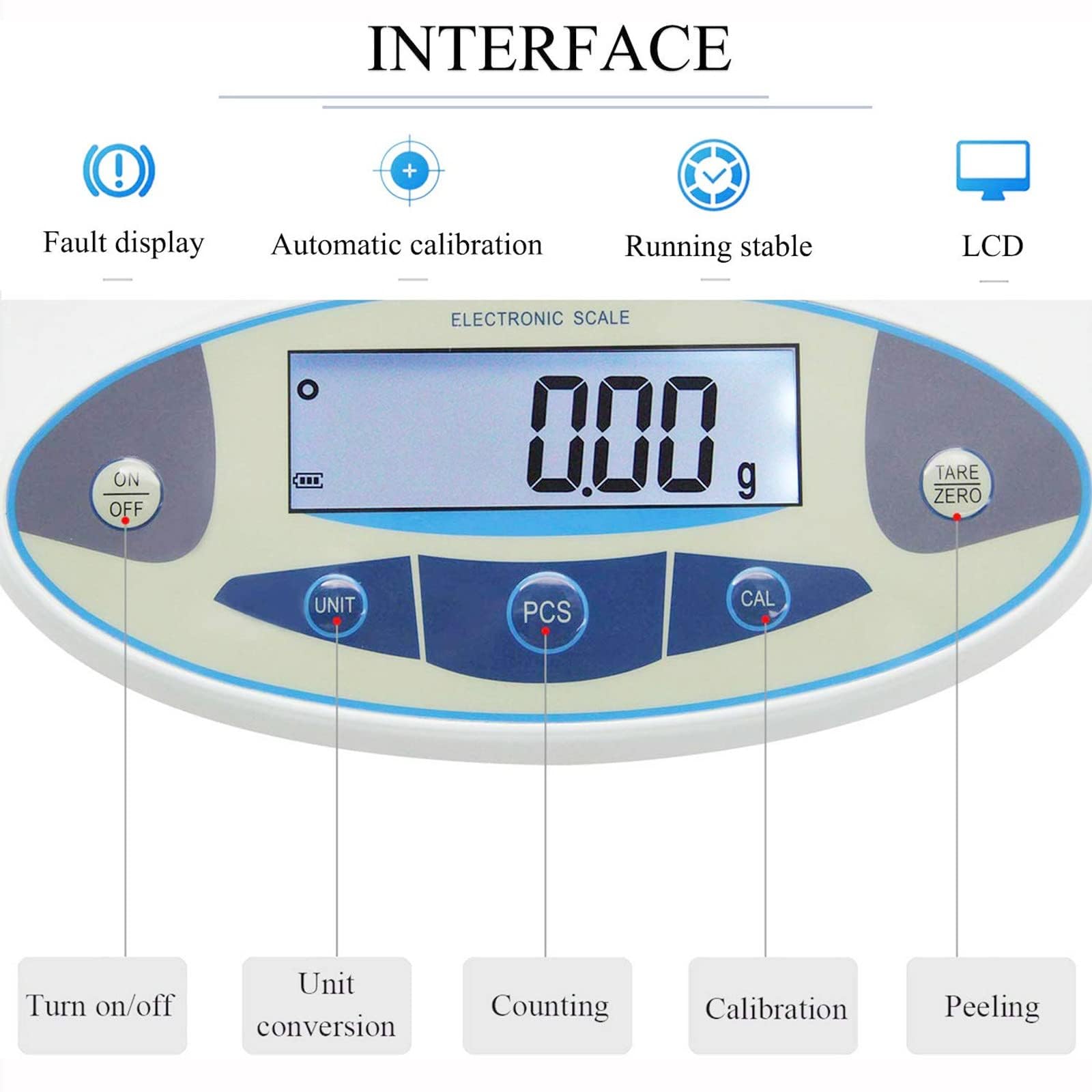 Balance électronique analytique de laboratoire Balance de précision numérique, pour un pesage de haute précision - Idéal pour les laboratoires, les bijoux, la cuisine - Balances électroniques précis