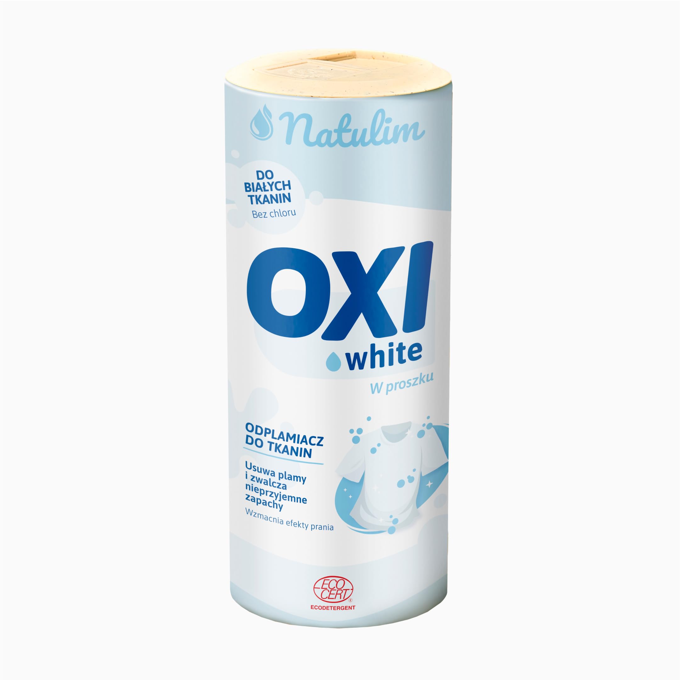 Natulim Oxi White - ekologiczny proszek wybielający - wzmacniacz prania efekt wybielania bez wybielacza - trudny odplamiacz - przyjazny dla środowiska - eliminuje nieprzyjemne zapachy 500 g