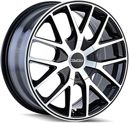 TR60 20x8.5, Patrón de pernos 5x112120, Desplazamiento 40, NEGROCARA MECANIZADAANILLO NEGRO, juego de 1