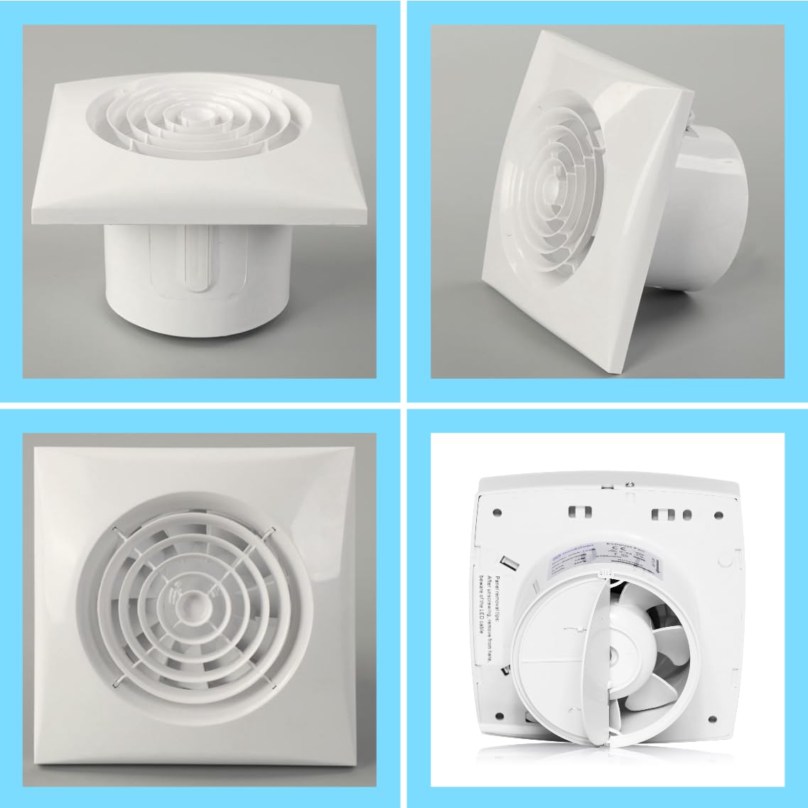 IN-OV_ Ventilateur Extracteur d'Air M100 (pour ø100mm)+ Clapet Anti-Retour, 10W-95m3/h, Salle de Bain, Cuisine, Bureau, WC, VMC, Garantie 2 ANS