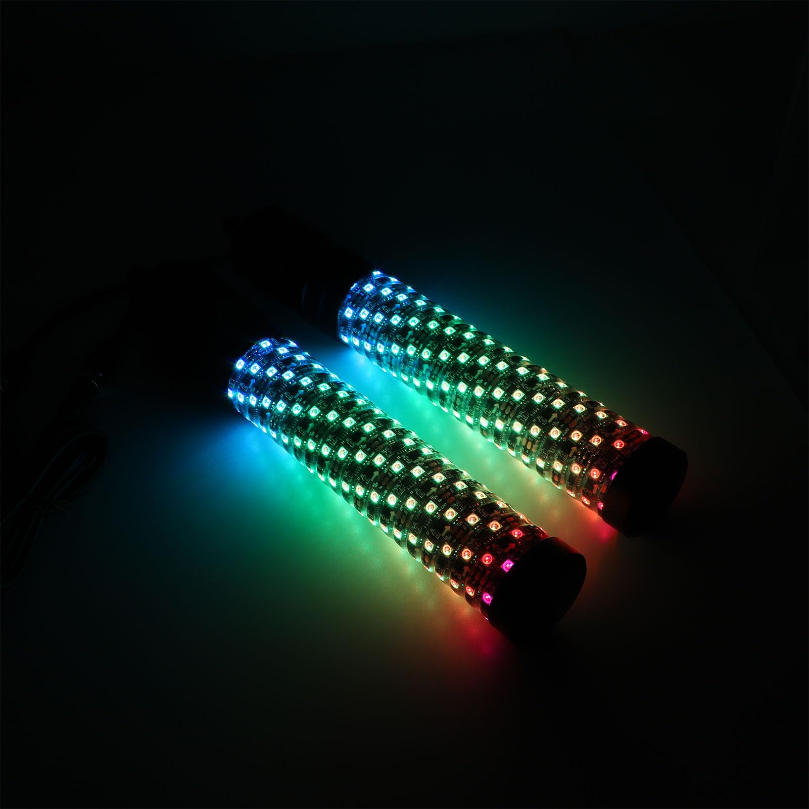 Tbest RGB LED Whip Light 279 LED 360 ° Iluminacja 300 Wzory 366 Tryby 32 Poziomy Jasności 10 Ustawienia Prędkości Aplikacja Zdalne Sterowanie dla UTV ATV Off Road Truck Boat (1 stóp)