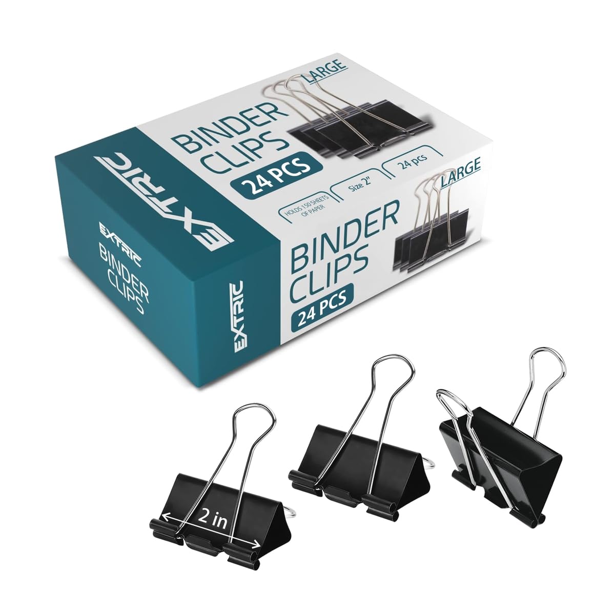 Medium Binder Clips NEW Paper Clip Black Metal Binder Clips File Binder ...