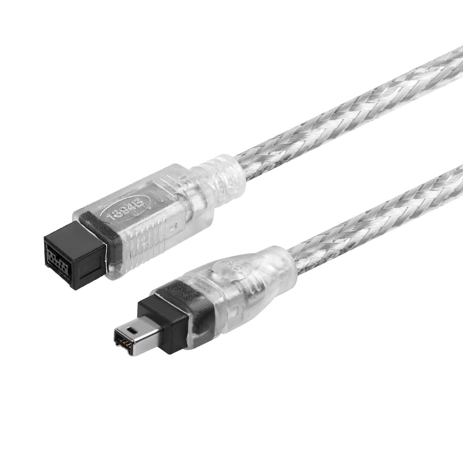 Herfair Câble FireWire IEEE 1394B, 9 broches vers 4 broches mâle vers mâle, adaptateur de transfert de données, convertisseur FireWire 400 DV iLink pour ordinateur portable vers caméscope, caméra DV