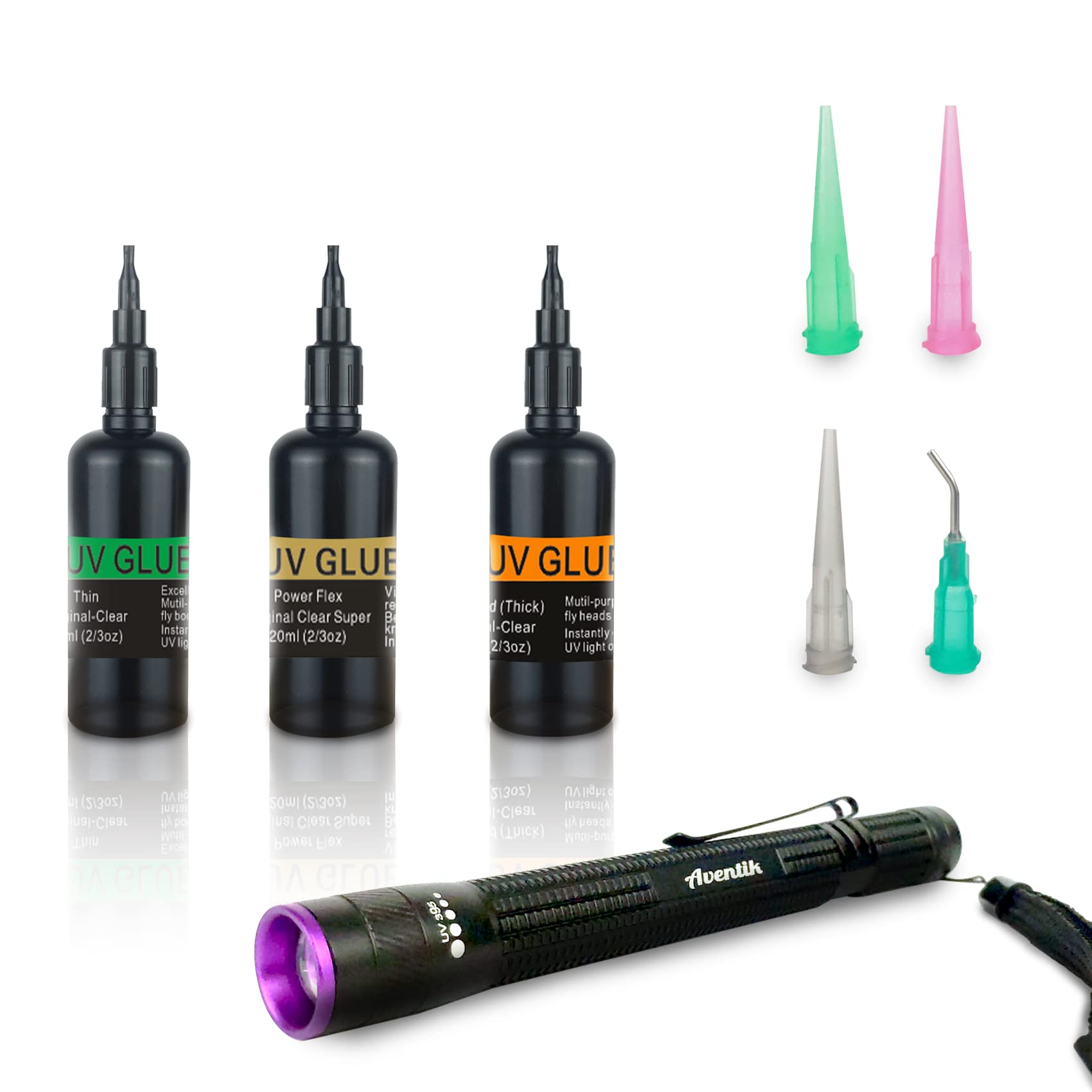 Buy Eupheng UV Clear Glue Three Formula Thick,Thin and Super Flew with UV Power Light Fly Tying