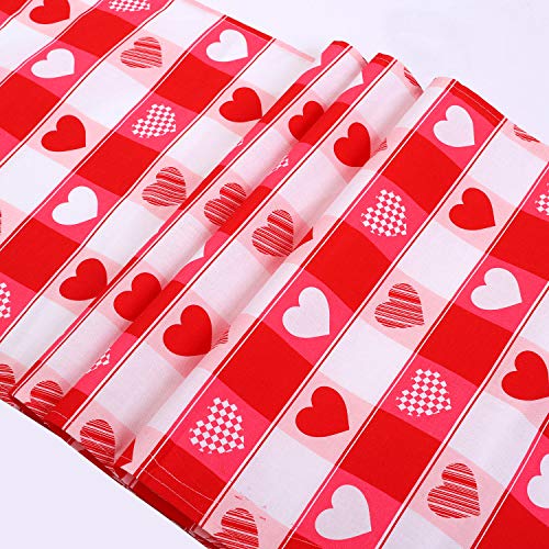 Aneco Valentine's Day Table Runner Plaid Heart Print Table Runner Mother's Day Table Runner For Home Wedding Party Valentine's Day Table Decorations #TOP1