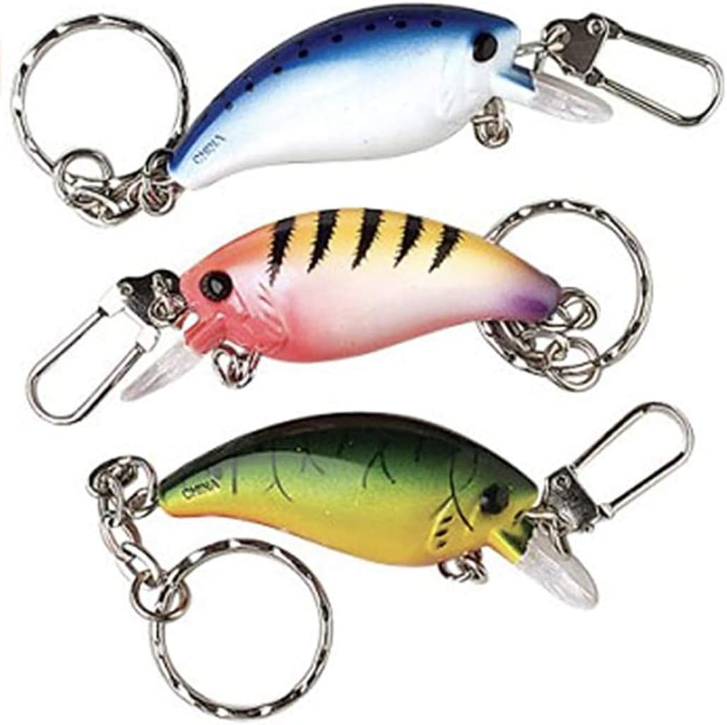 Nikki's Knick KnacksFishing Lure Keychains- Set of 3- Fishing Stocking Stuffers