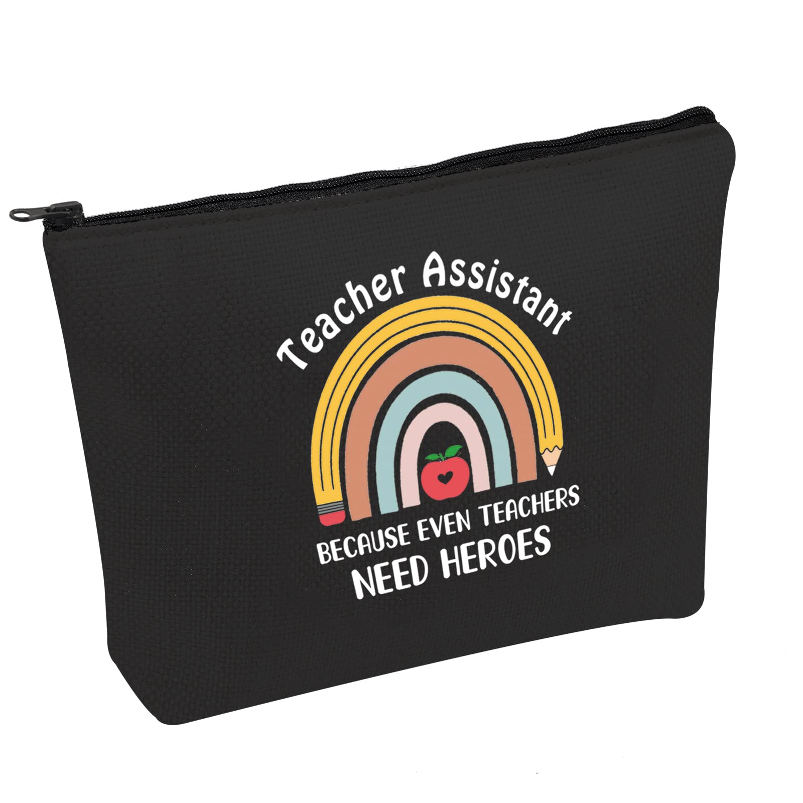 PWHAOO Teacher Aide Gift Teacher Assistant Because Even Teachers Need Heroes Cosmetic Bag Teacher Appreciation Gift, Teacher Assistant B