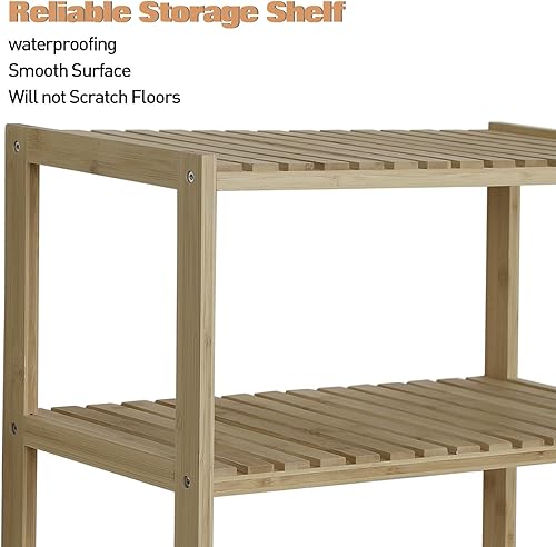 Miniatura 5 de Babion Estantería de almacenamiento de 3 niveles, estante de exhibición para espacios pequeños, estante organizador de pino, estante de