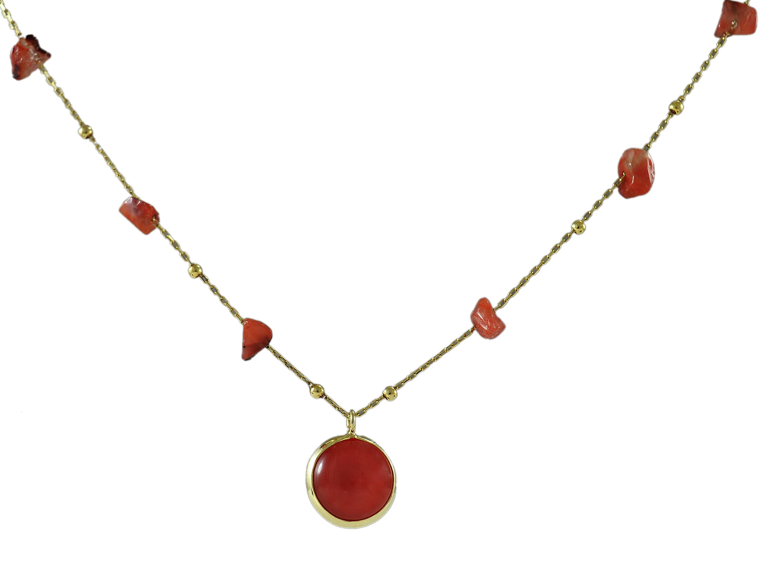Goldkette Damen 925 - Achat - Heilstein - Kette - Halskette Braun - Damen - Geburtstag - Vergoldete Kette 45 cm - Geschenk für Sie - Schmuck Geschenk - Handmade