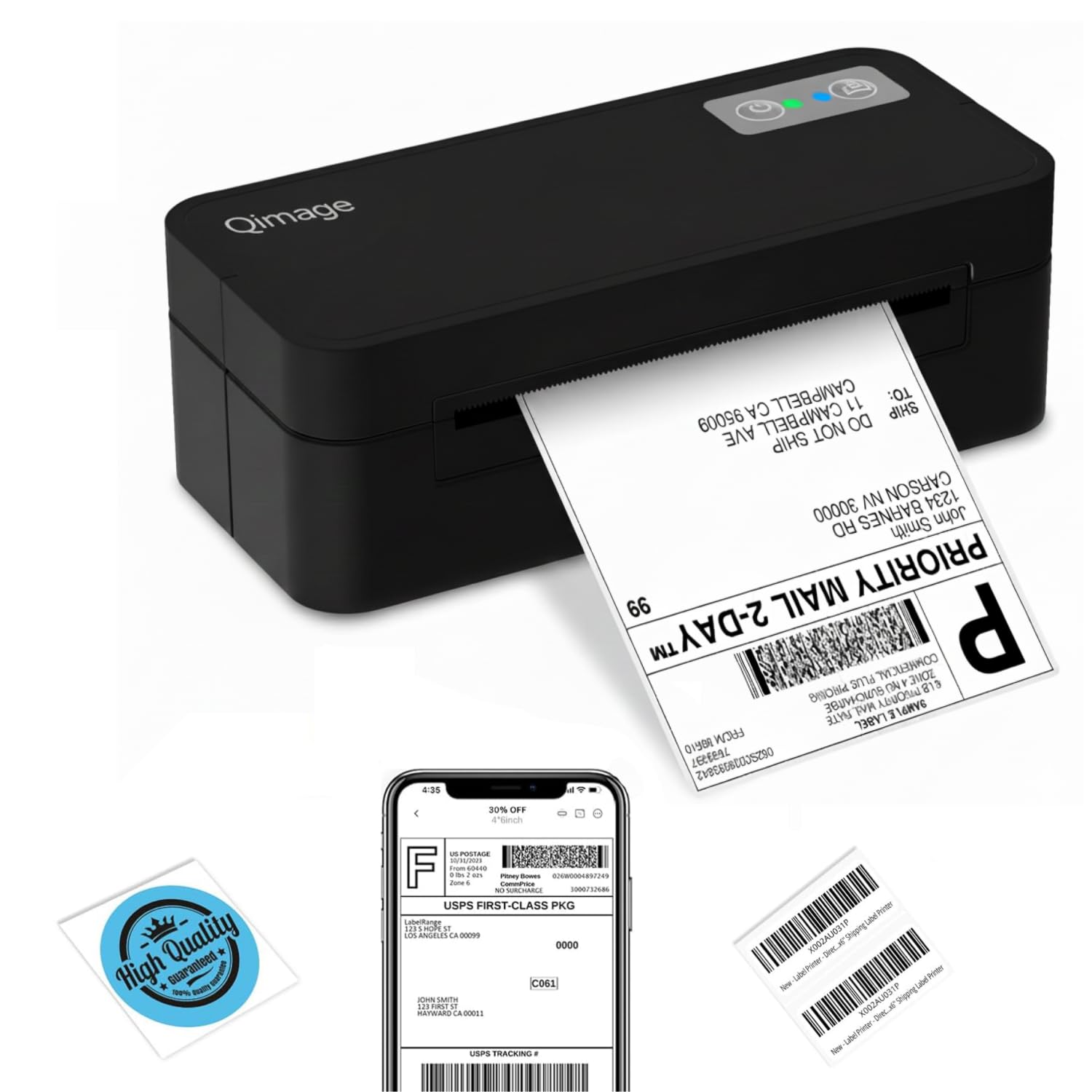 QImage Bluetooth 4x6 Thermal Label Printer, Wireless Bluetooth Shipping Label Printer for Mac, Windows, Phone and Tablet, Thermal Printer for E-Commerce, Support USPS, Amazon, Shipstation.-image-21