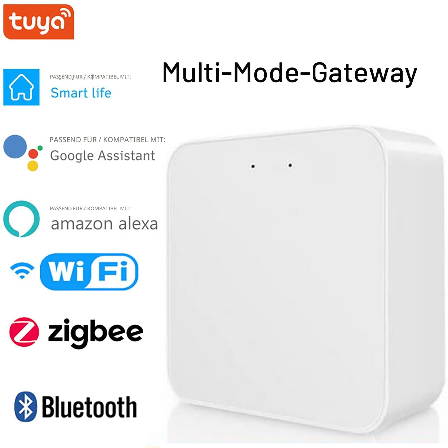 Smart Multi-Modus-Gateway: ZigBee 3.0 & Bluetooth & Mesh-Hub, App-Fernbedienung, intelligente drahtlose Smart-Home-Gateway-Sprachsteuerung über Alexa/Google Home (unterstützt NUR Tuya Smart-Geräte)