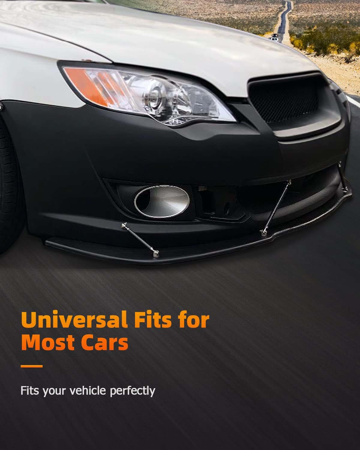 FINDAUTO PU Car Front Lip Body Kits Universal Matte Black Front Bumper Lower Lip Splitter Spoiler
