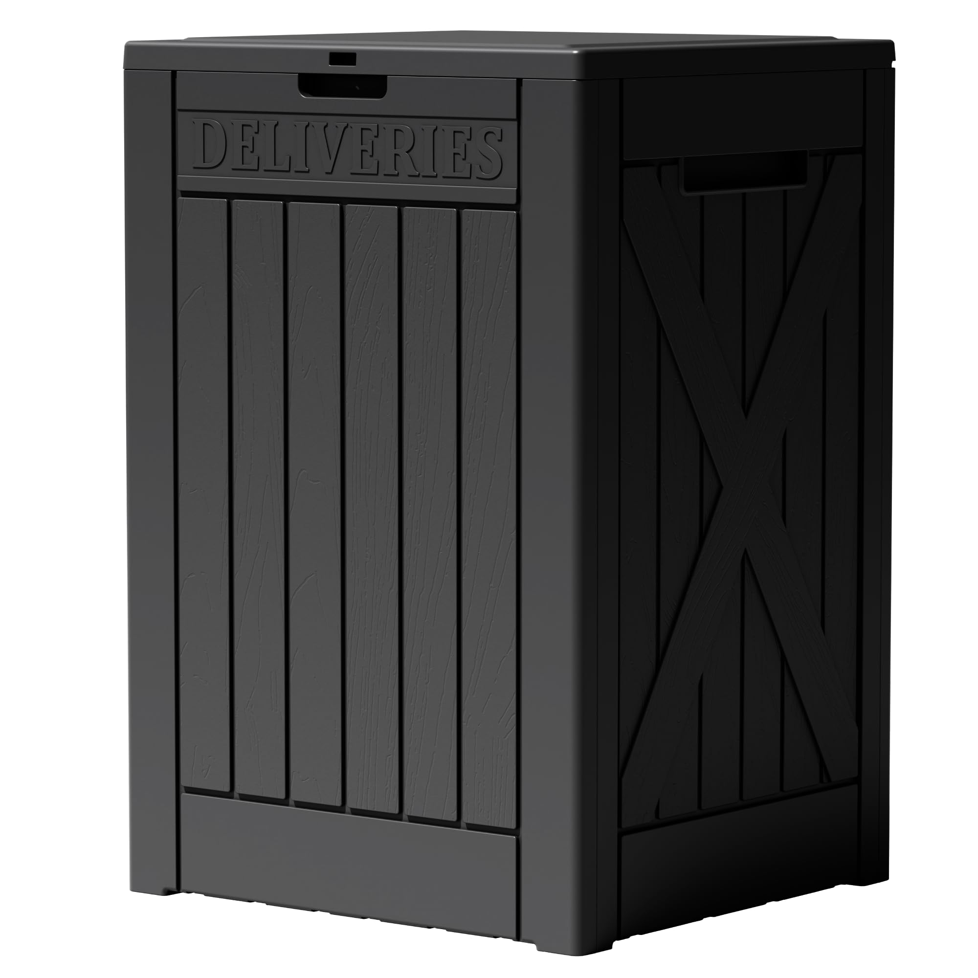 Greesum 52 Gallon Extra Large Deck Box with Lock, Dark Black