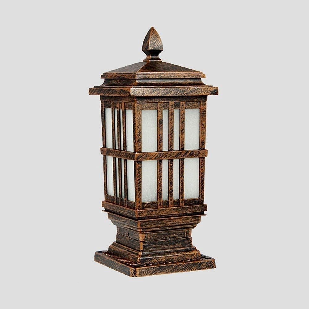 Lámparas de poste de poste al aire libre Post Lantern European Classical Industrial Cuadrado Lámpara de Pilar Chalet Jardín Villa Impermeable Exterior Pared Post Lights E27 Decoración Illumination Par