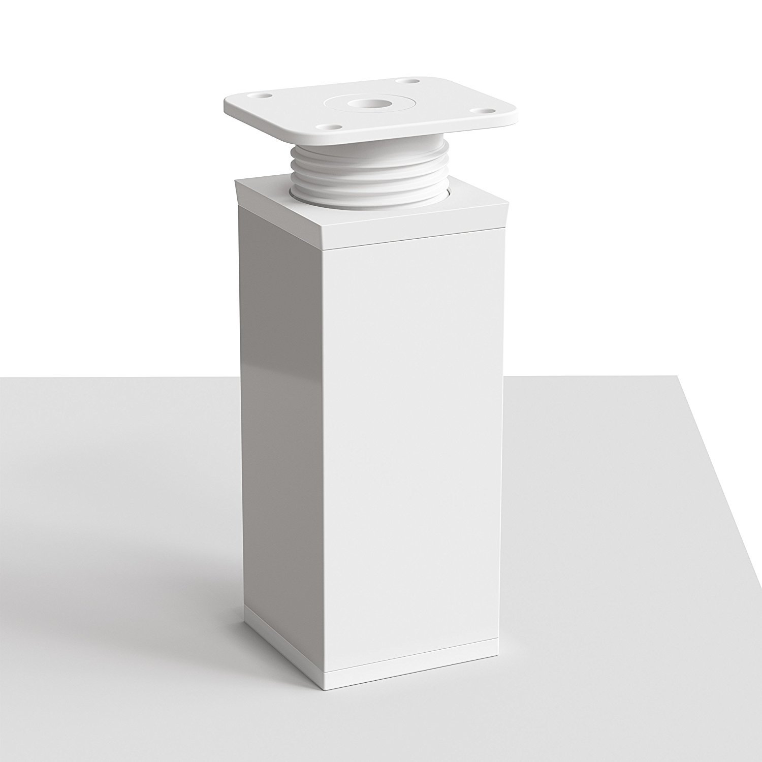 Sossai Patas para Muebles, Set de 8 Unidades, H 120 mm, Blanco Ajustable, diseño Elegante, Perfil Cuadrado, Modelo MFV1, para armarios, cómodas
