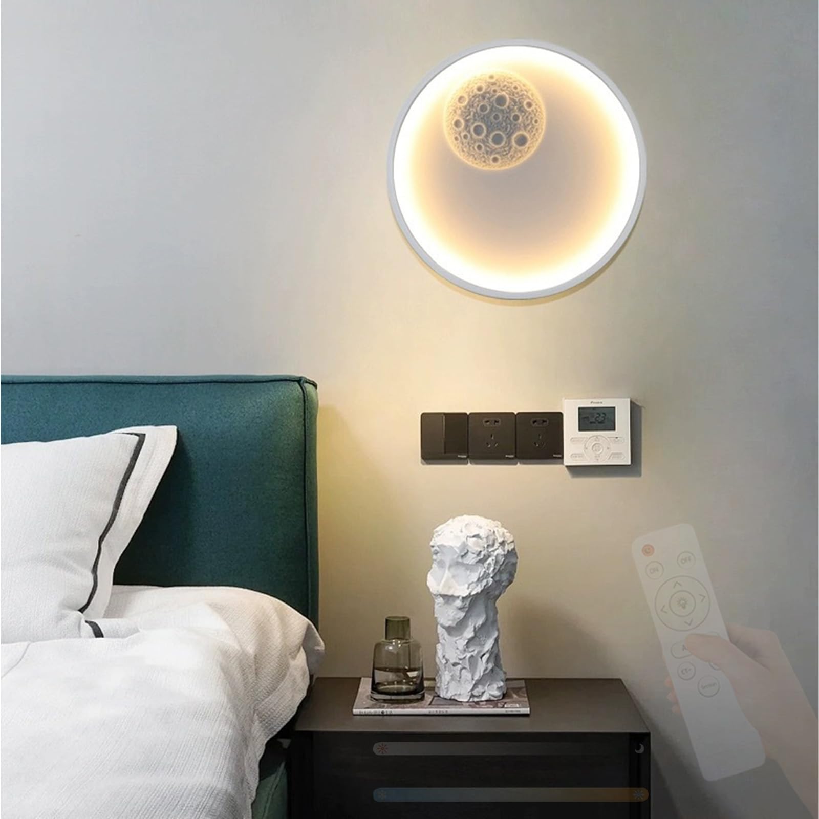 Apliques de pared interior Luna LED regulable con mando blanco 8