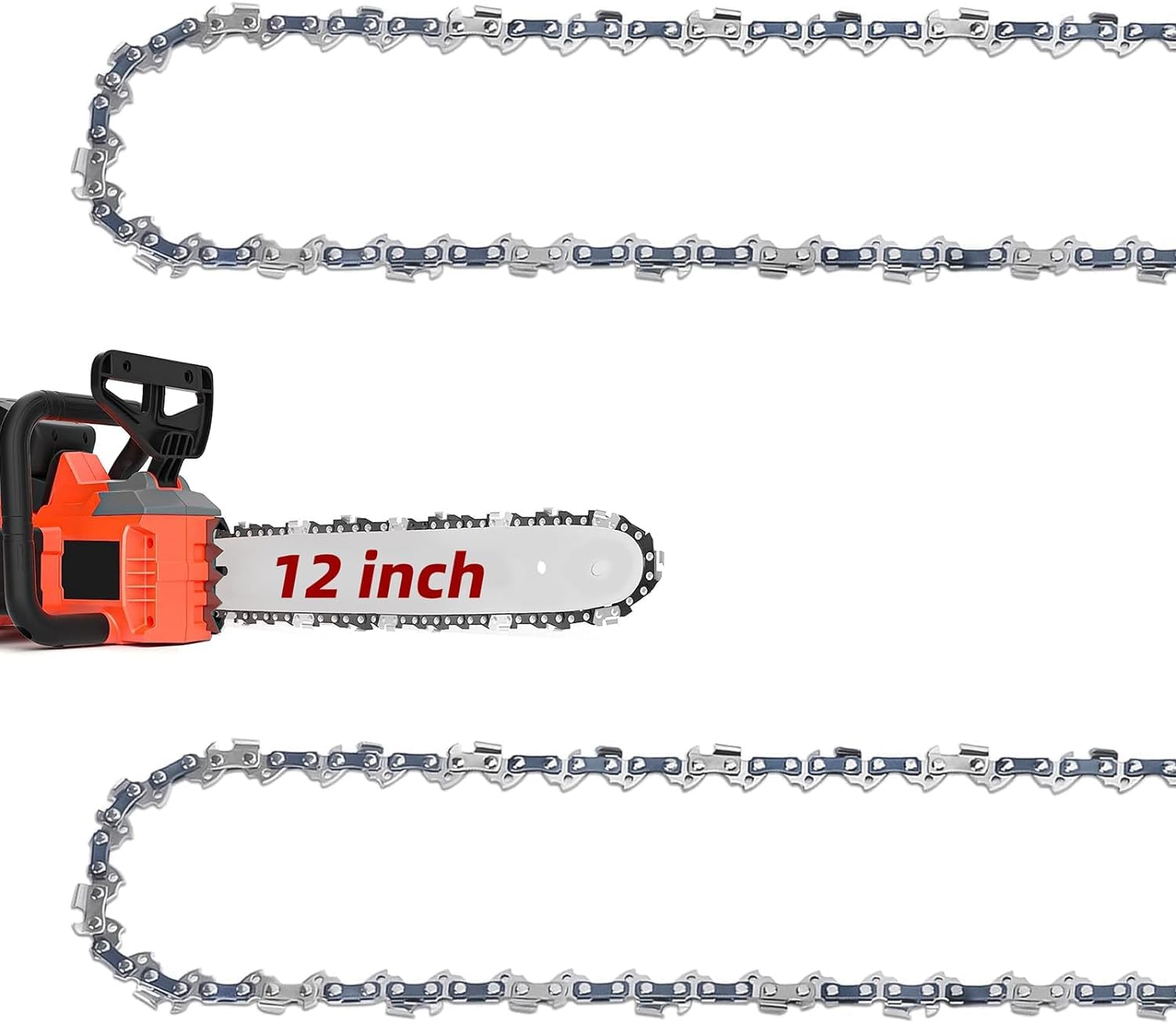 12 Inch Chainsaw Chain Low-Kickback 3/8" LP 45 Drive Links .043" Gauge,Chain Saw Replacement Chain Compatible with Stihl,Dewalt,Craftsman,Hyundai,Titan,Oregon,Makita and Other Chainsaws