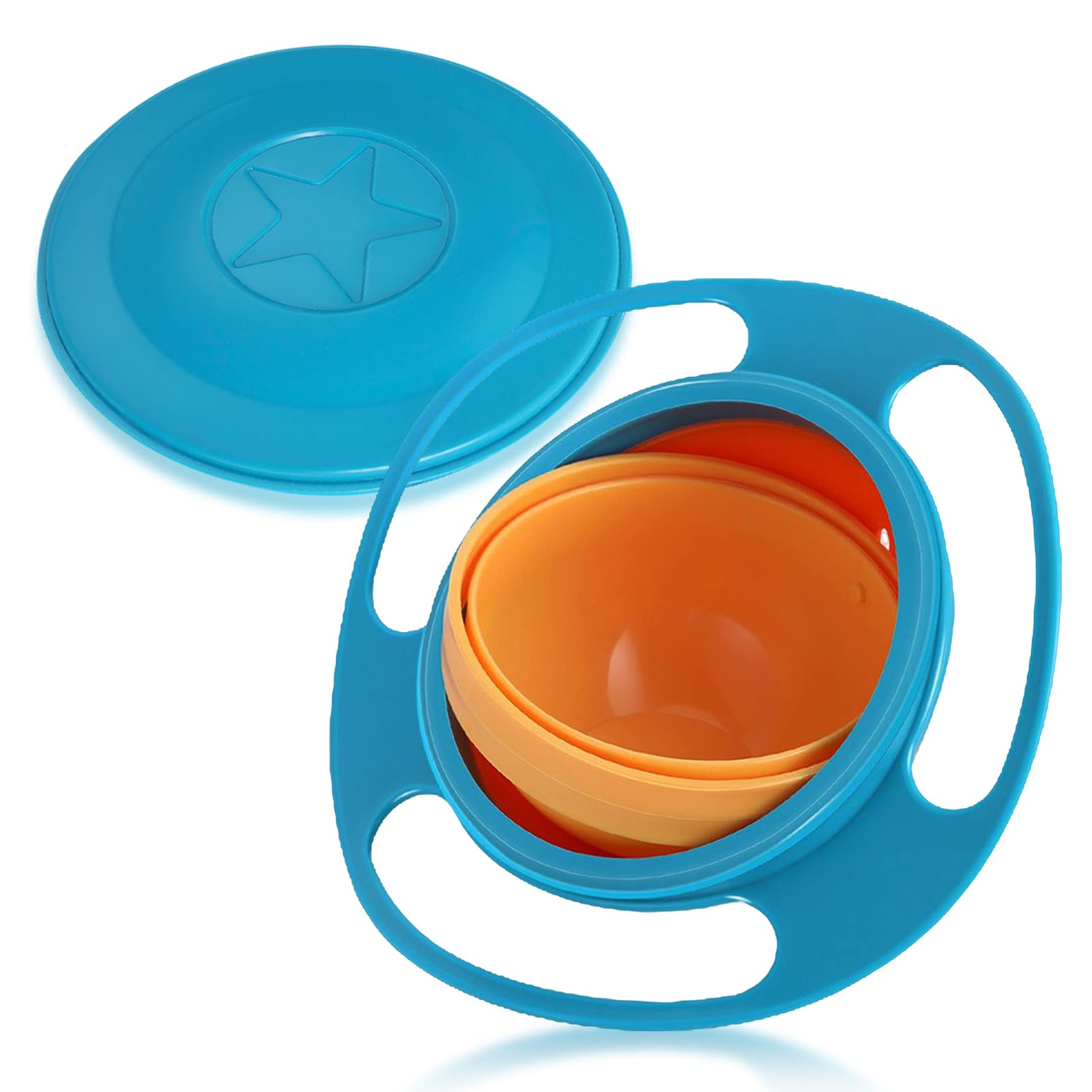 Vokmon Universal Gyro Bowl - Anti Spill Dining for Toddlers, 360 Degrees Rotating Magic Bowl With Smooth Gyroscopic Movement for Kids
