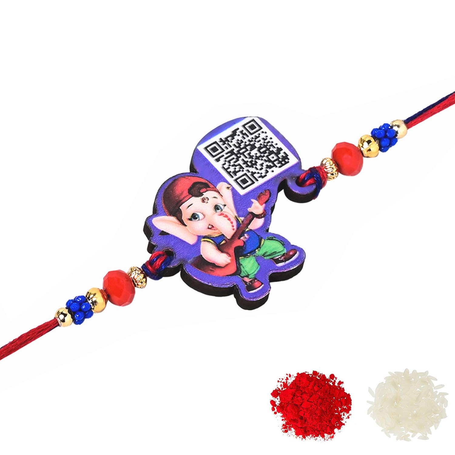 Riddhika Ventures Stylish Guitar Ganesha Kids Rakhi with Roli Chawal, Greeting Card and Scannable Spotify Song Link QR Code With Kids Rakhi (P16) (B088DBJ94L) Amazon Price History, Amazon Price Tracker