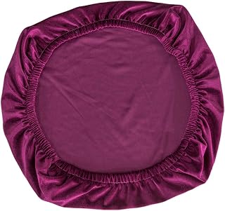Funda elástica de terciopelo para silla de comedor, decoración de bodas, color morado oscuro y morado oscuro