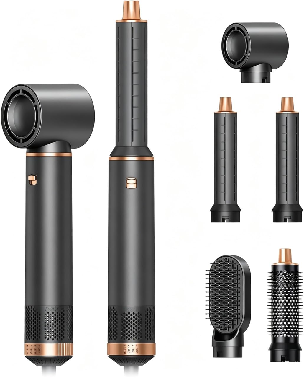 JINYAWA Hair Dryer Brush 5 in 1, Hot Air Brush Air Curler, Air Styler Hair Styler Without Heat Damage, Multistyler Blow Dryer Brush, Powerful Hair Styling Tools for Drying,Curl,Volumize and Straighten