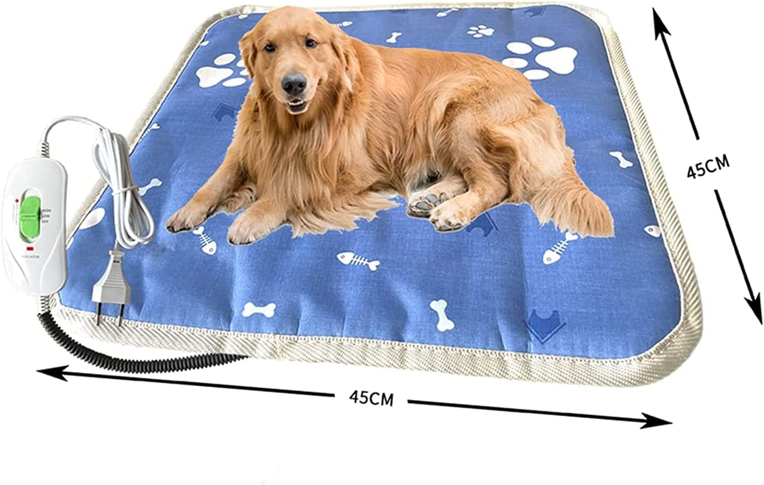 Reptile Heat Mat Pet Heating Pad Warming Mat, Waterproof Electric Blanket Pet With 3-Speed Temperature Adjustment And Washable Removable Cover, For Pets Blankets Kennel,45x45CM ( Size : 45x45CM )