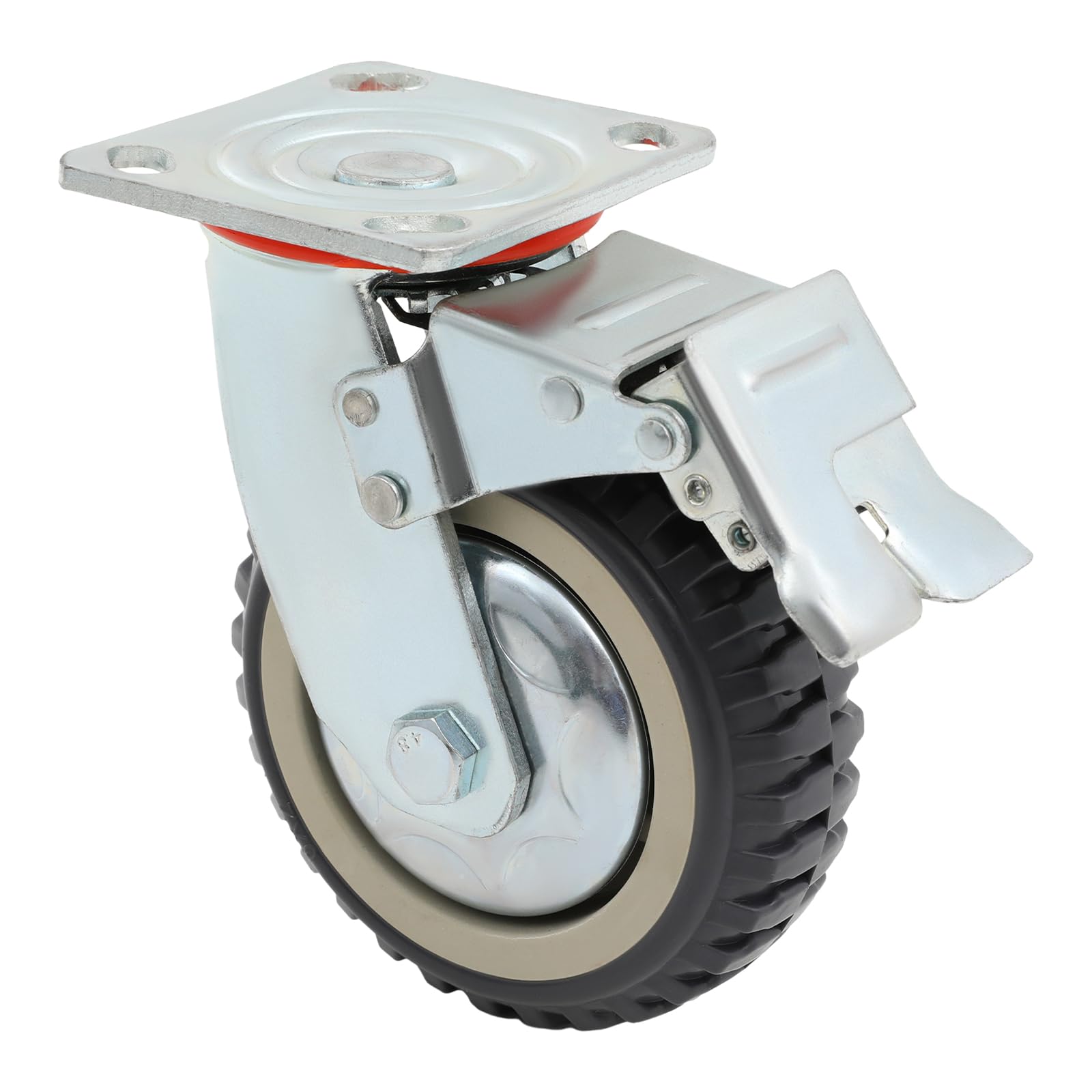 4 ruote per carichi pesanti, ruote girevoli da 150 mm con freno, rotabili a 360°, 2 ruote girevoli con freno e 2 ruote fisse – ruote pesanti con filettatura, per carrelli da officina e macchinari