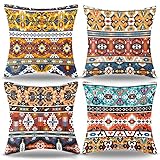 EXQUISITO ESTAMPADO ÉTNICO VINTAGE: Un tejido textil con un interesante y colorido diseño tribal. Combina bien con decoraciones de estilo marroquí, étnico, retro y Shabby Chic. Son ideales para tu piscina, sofá, banco, silla, muebles de patio, decoración al aire libre, aportan un ambiente alegre y vitalidad para ti.