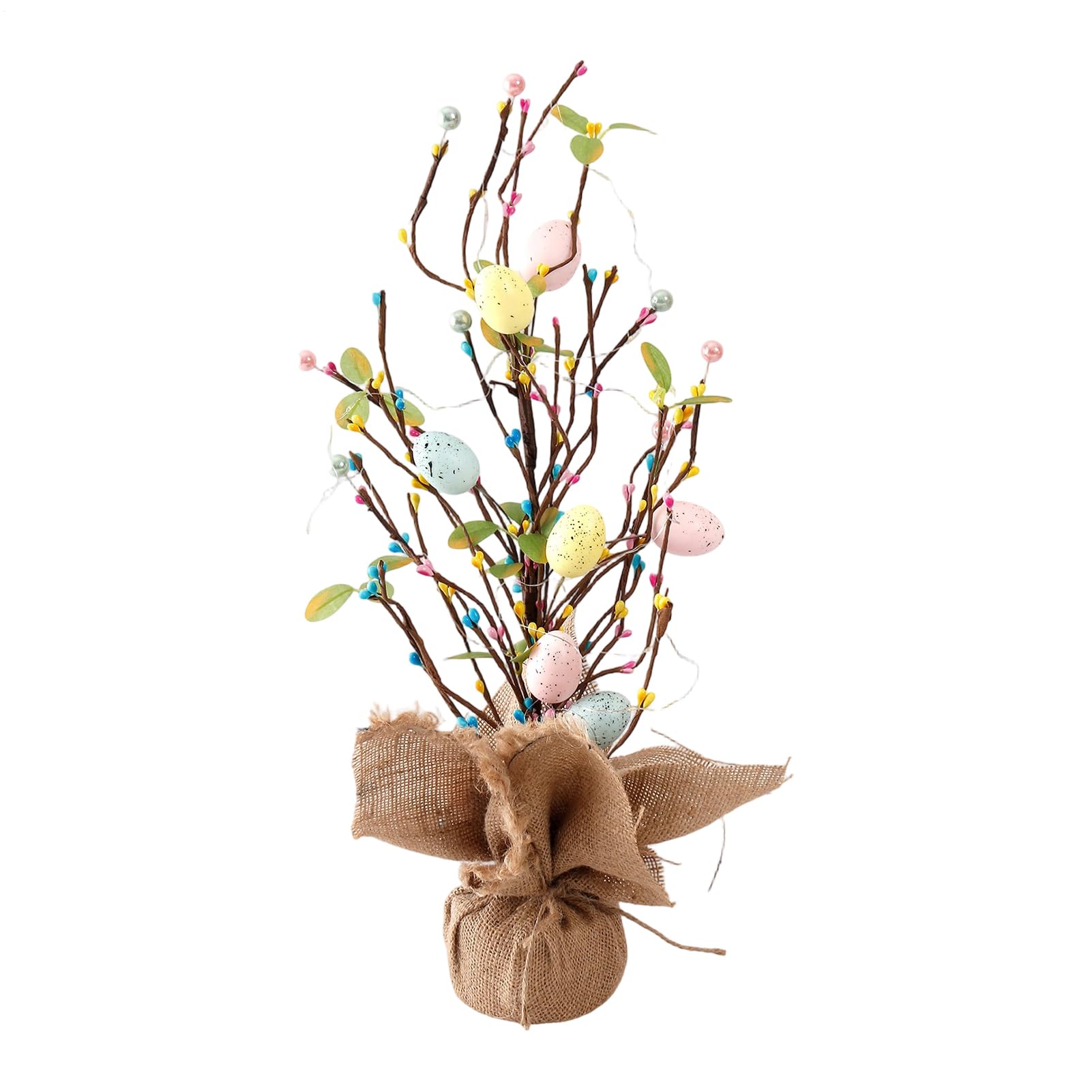 Arbre à œufs de Pâques décoratif pour centre de table printanier et cheminée de maison