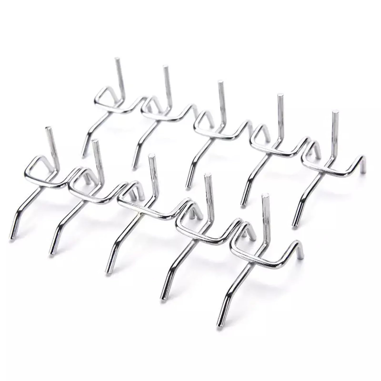 Ganchos para panel perforado (55 unidades, 5 cm, ideal para organizar herramientas en panel perforado de pared y panel de puerta, solución robusta para tienda, espaciado de agujeros 2,5 cm)